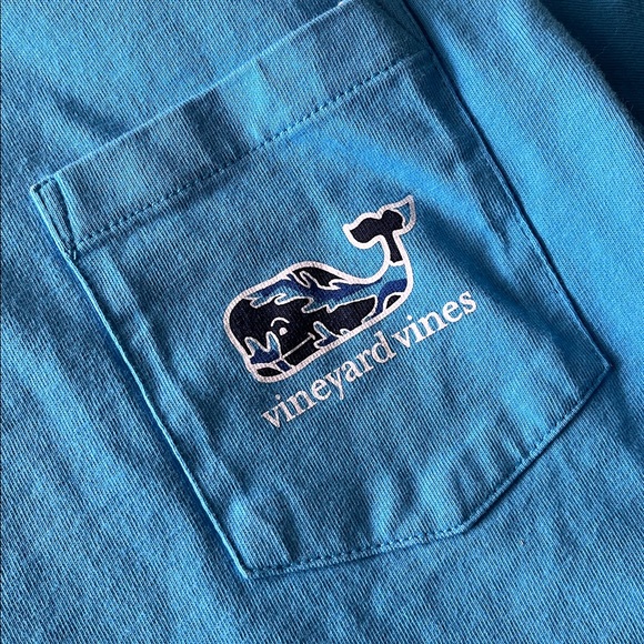 Vineyard Vines Blue Whale Logo Ocean Turtle Crab Shell Pocket T-shirt | L (16) - Picture 2 of 4